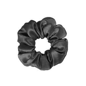 シルク シュシュ ヘアゴム ヘアアクセサリー ダークグレー