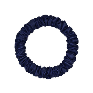 シルク ヘアゴム 1cm ヘアアクセサリー ネイビー