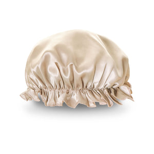 シルク ナイトキャップ 丸型 キャップ ショートヘア用 シャンパン