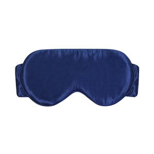 シルク アイマスク 睡眠 旅行 リラックス ネイビー