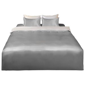 シルク 布団カバー 快眠 掛布団カバー パールグレー シングル/セミダブル/ダブル