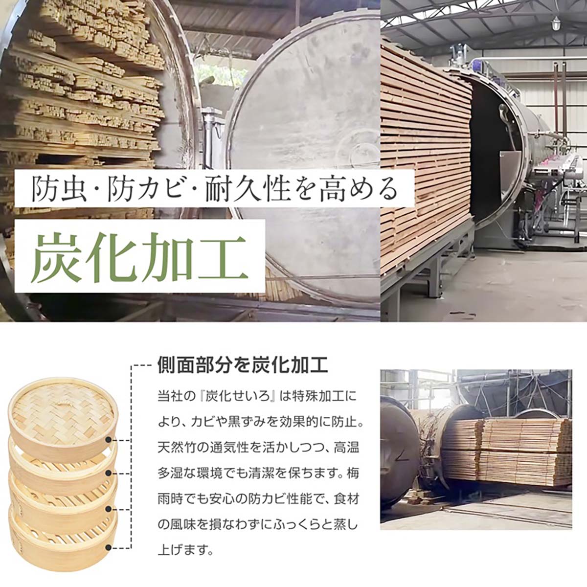 炭化中華せいろ 21cm 5点セット