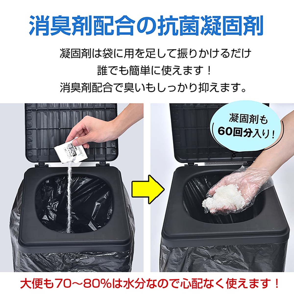 簡易トイレ用 凝固剤セット 60回分