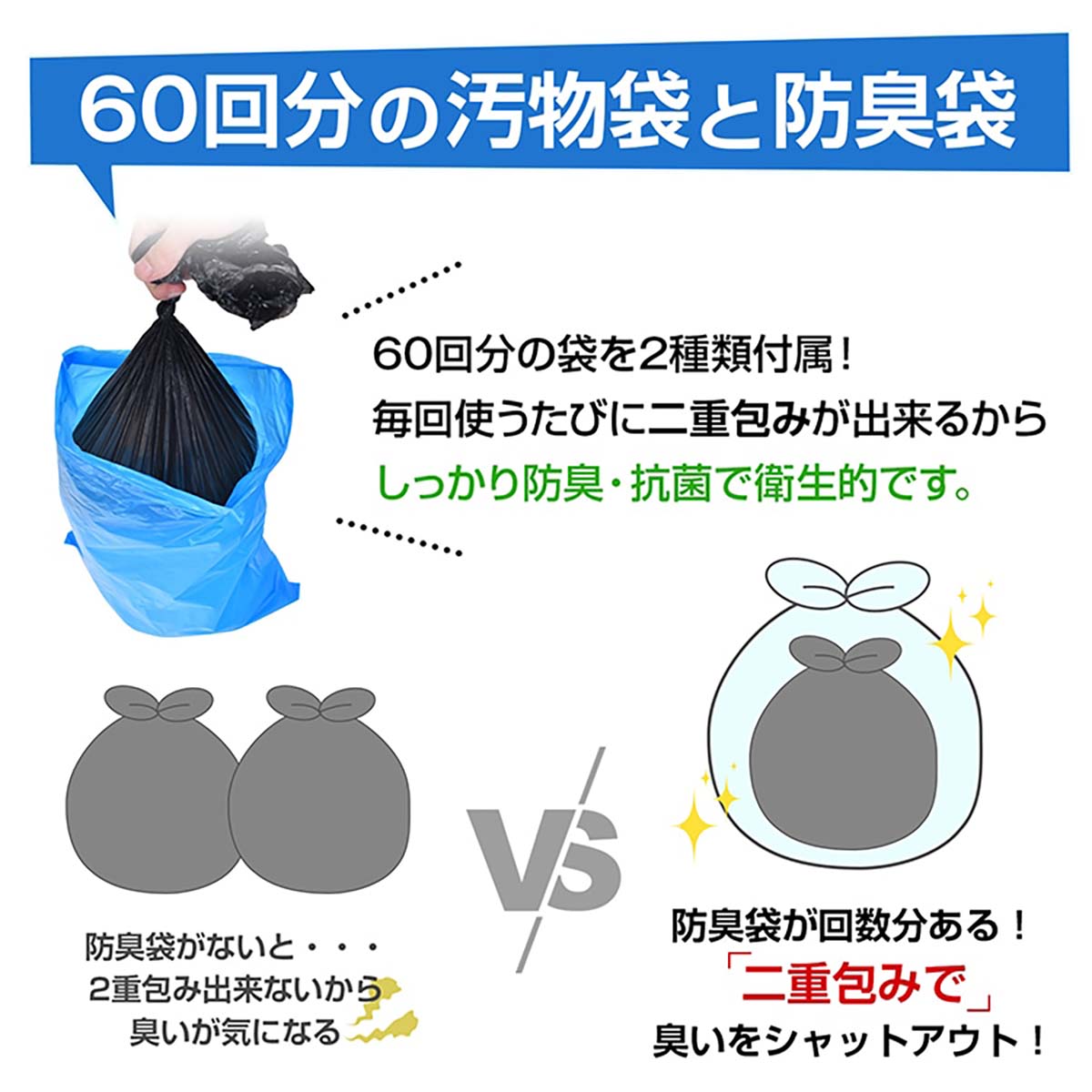 簡易トイレ用 凝固剤セット 60回分