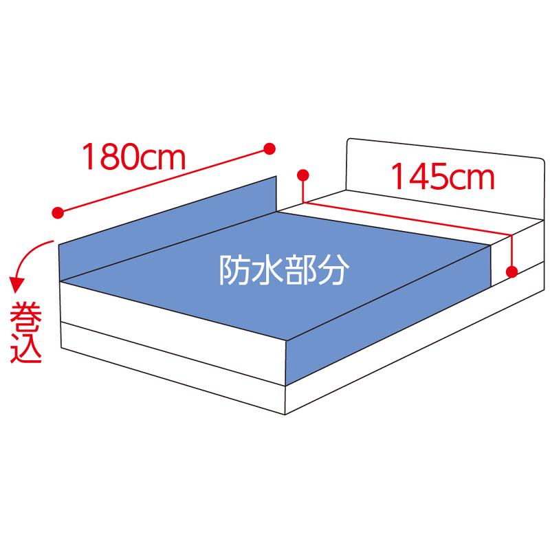 スムース防水シーツ(ダブル) ブルー 145×180cm