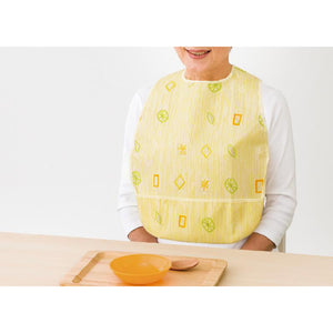 ポケット付食事用ミニエプロン イエロー