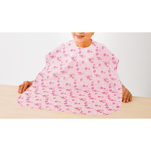 食事用エプロン 花柄ピンク