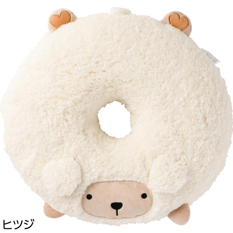 ぬいぐるみ調低反発円座クッション ヒツジ 39×39×7cm