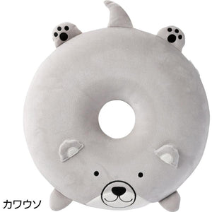ぬいぐるみ調低反発円座クッション カワウソ 39×39×7cm