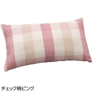 ミニクッション チェック柄ピンク 25×50cm