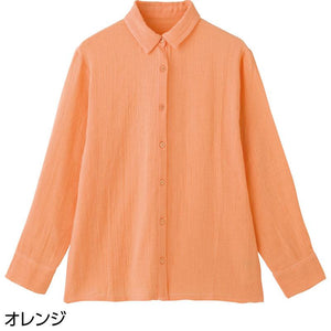 綿ガーゼブラウス オレンジ M~L