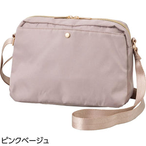 たっぷり収納軽量ショルダーバッグ ピンクベージュ