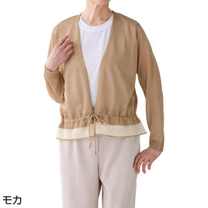 ニットスピンドル使いトッパーカーディガン モカ L