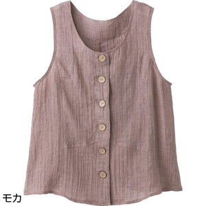 身頃切替ベスト モカ M