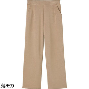 柔らかハイテンションワイドパンツ 薄モカ LL