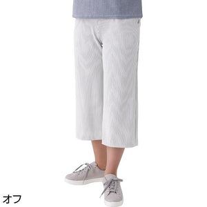 ストライプワイドパンツ オフ L