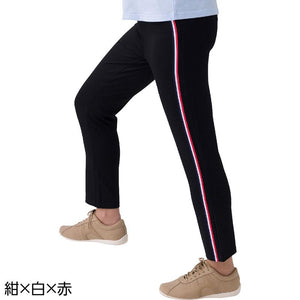 カットライン入りパンツ 紺×白×赤 L