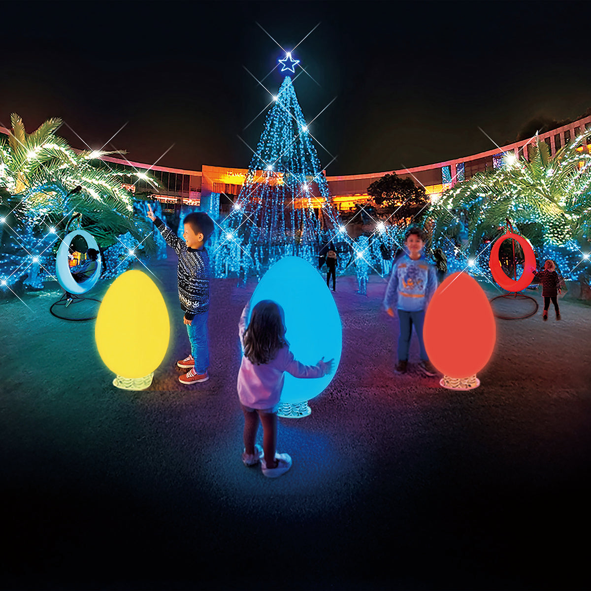 LEDナチュレイ エッグ75 イルミネーション 飾り 叩くと色が変わる エッグライト 高さ750mm