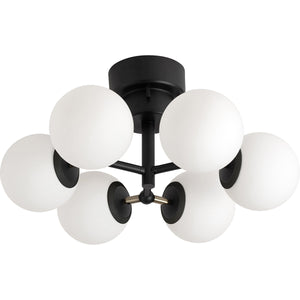 タイニー グラス シーリングライト6灯 BK/WH