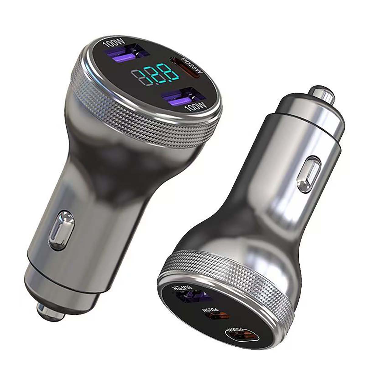 シガーソケット USB-Cカーチャージャー 100W+100W+36W(DG)