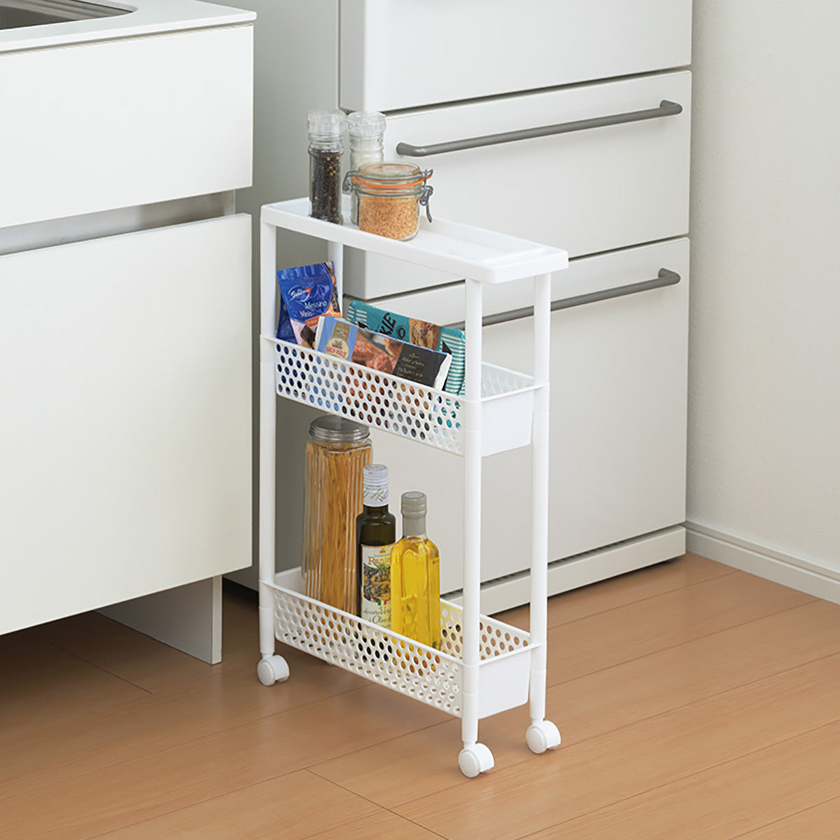 スーパースリム ワゴンラック 3段 収納