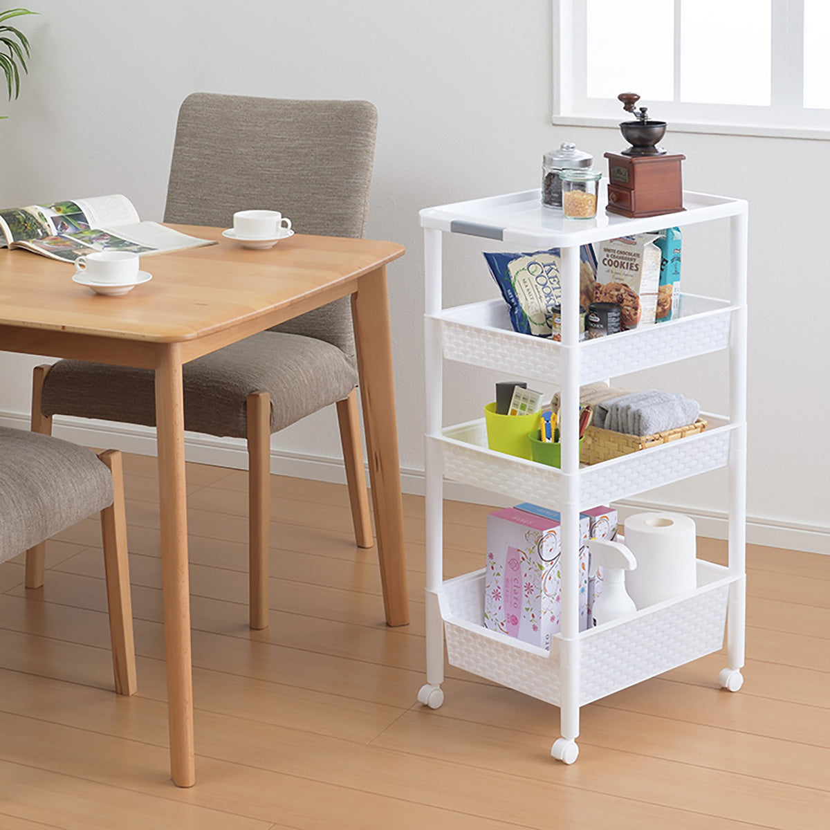 ワイドワゴンラック 4段