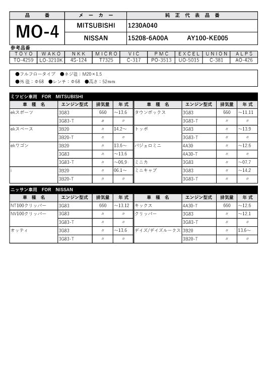 フェスコ FILT オイルフィルター MO-4