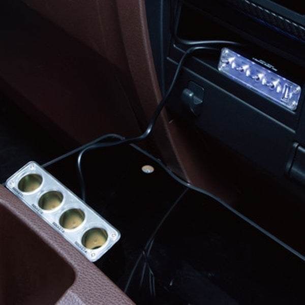 ジェットイノウエ ON/OFFスイッチ機能付きセパレートタイプ4連ソケット USBポート付き 502140