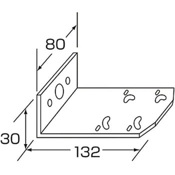 ジェットイノウエ フラットマーカーランプ取付ステー L型 80×30×132 502842