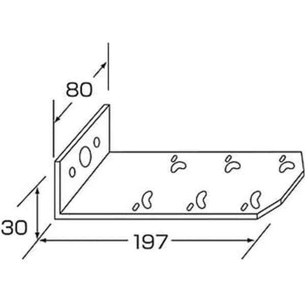 ジェットイノウエ フラットマーカーランプ取付ステー L型 80×30×197 502843