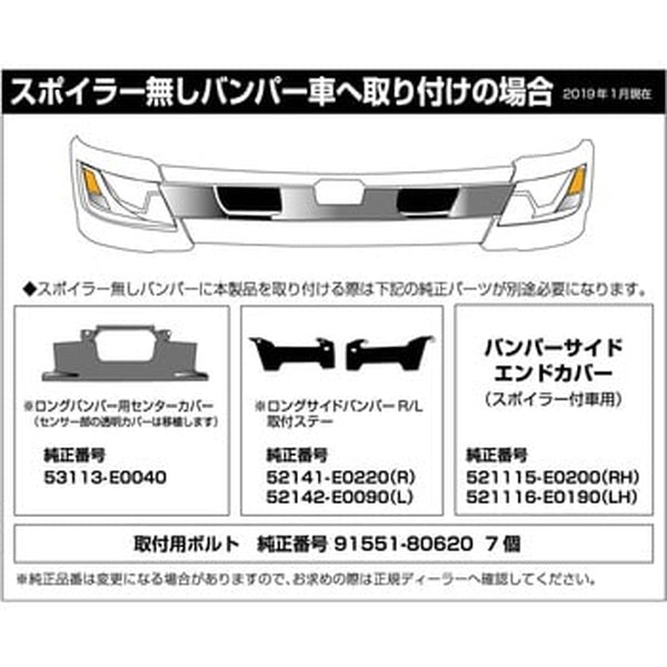 ジェットイノウエ 17レンジャー ワイド車専用スポイラー付バンパー センター 510542