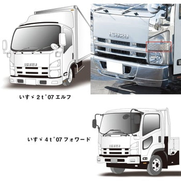 ジェットイノウエ フロントウインカーガーニッシュ いすゞ用 ステンレス 526029