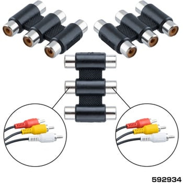 ジェットイノウエ RCAコネクター メス3連/メス3連 592934