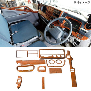 ジェットイノウエ インテリア3Dパネル 三菱ふそう '20キャンター/2tブルーテックキャンター 標準車用 木目調 595471