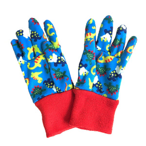 Kids Dinosaur Gardening Gloves 子供用 ガーデニング グローブ 恐竜 ブルー