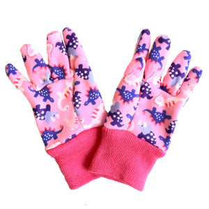 Kids Dinosaur Gardening Gloves 子供用 ガーデニング グローブ 恐竜 ピンク