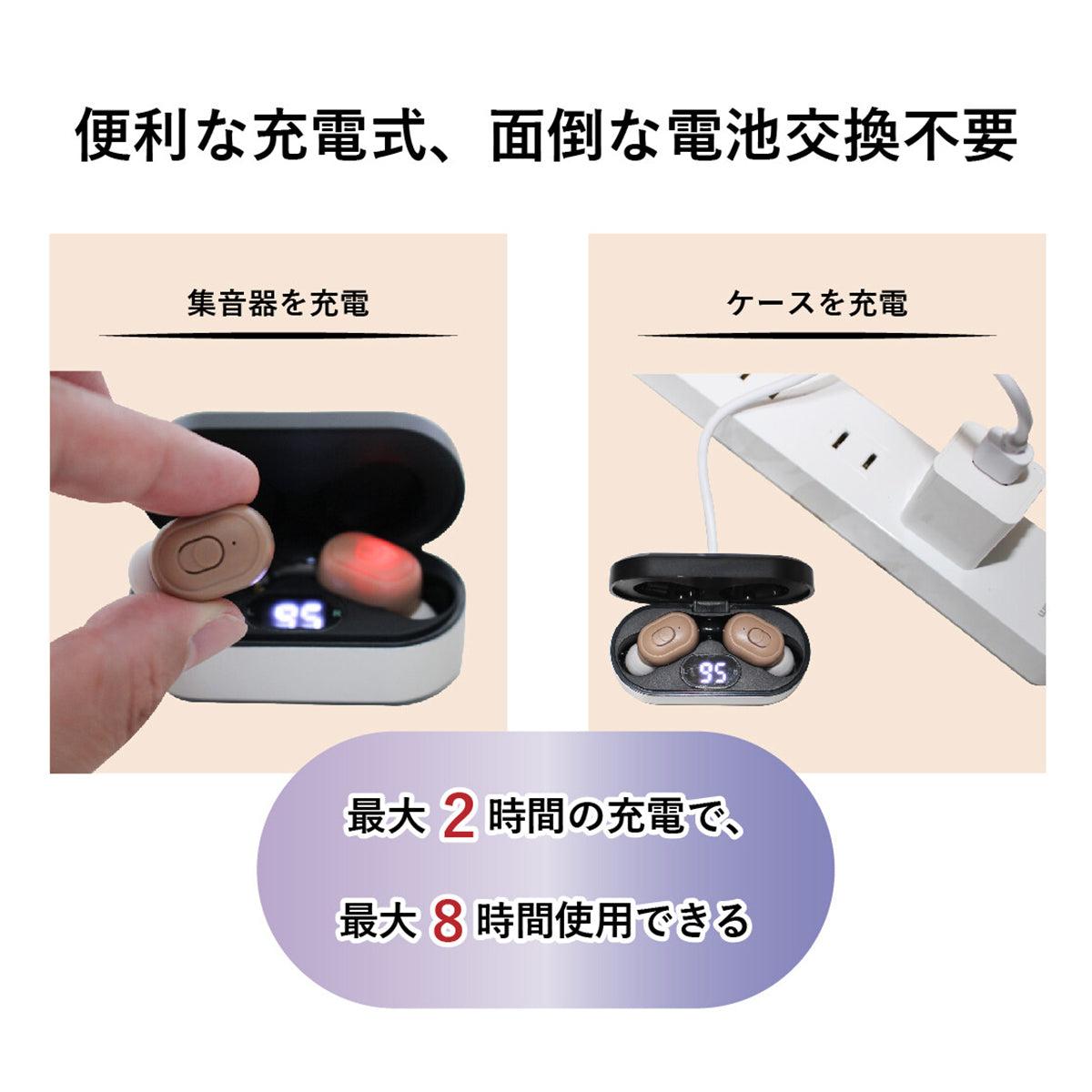 充電式両耳用集音器ハッキリさん
