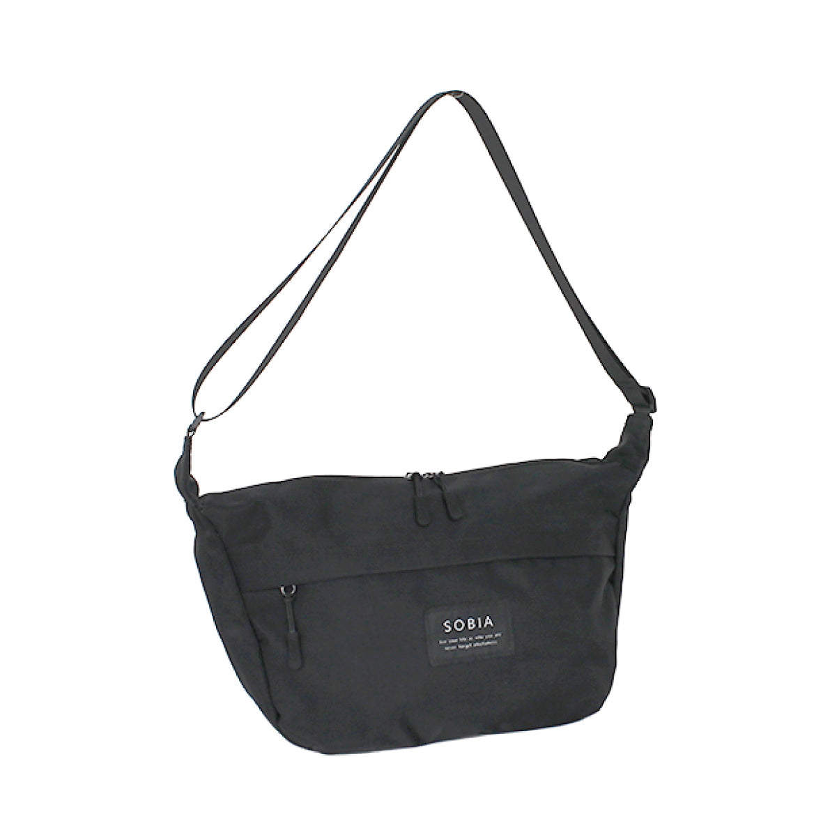 はっ水ナイロン舟形ショルダー BK