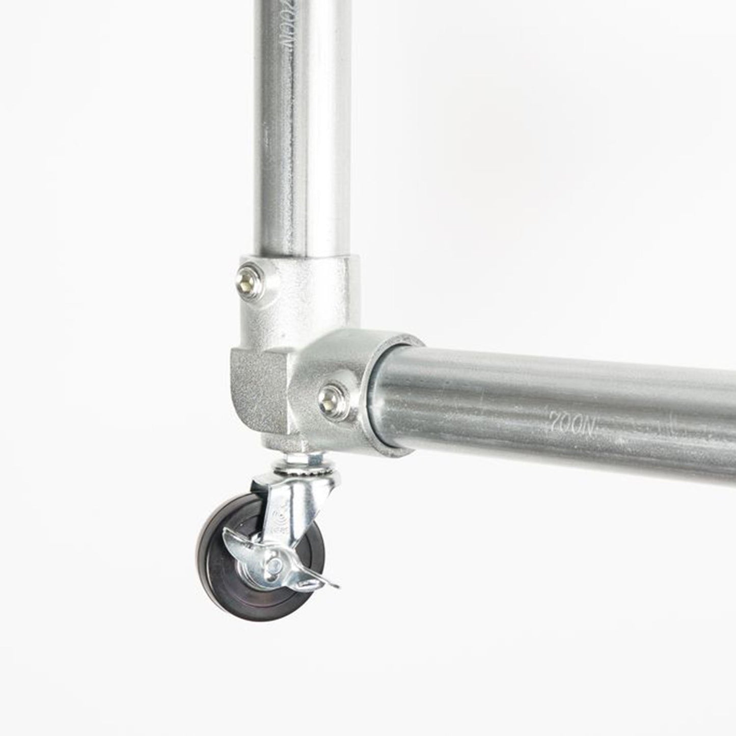 単管用ジョイント金具 Sタイプ 小キャスター付き エルボ型