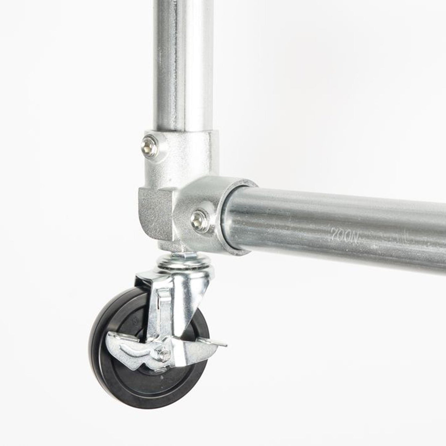 単管用ジョイント金具 Sタイプ 中キャスター付き エルボ型