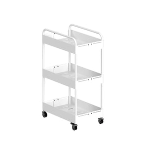 幅18.5〜27cm調整 ワイドチェンジストッカー(3段)隙間フィット・スチール製・キャスター付き ホワイト