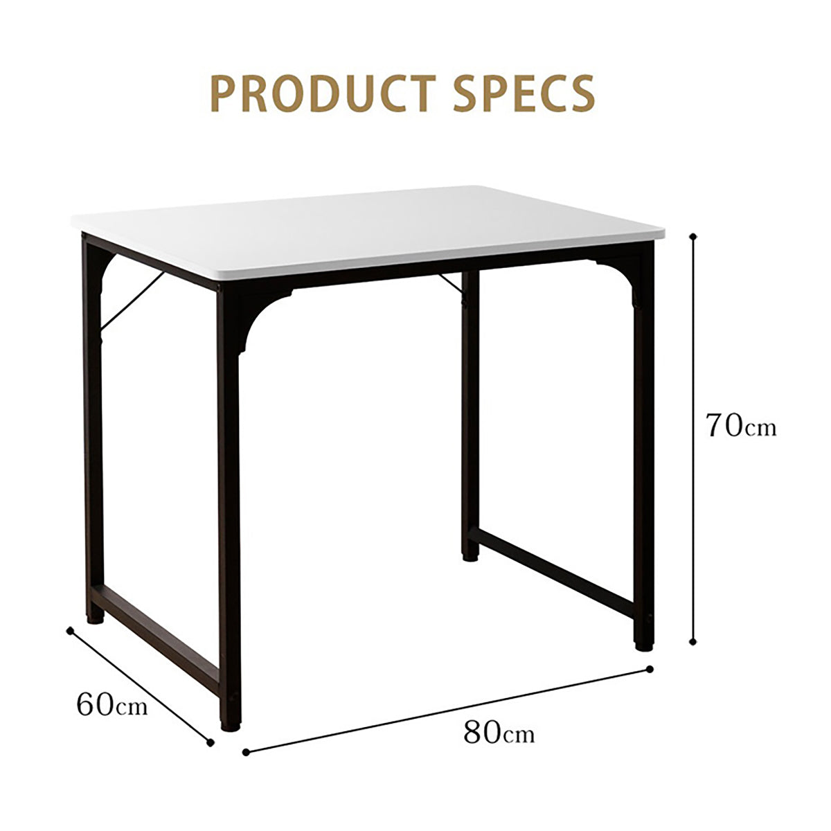 パソコンデスク コンパクト 幅80cm シンプル設計 メラミン天板 高さ調整アジャスター付き マグネット対応 SunRuck ブラック