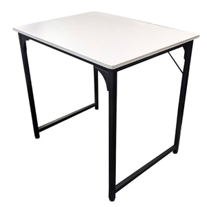 パソコンデスク コンパクト 幅80cm シンプル設計 メラミン天板 高さ調整アジャスター付き マグネット対応 SunRuck ホワイトウッド