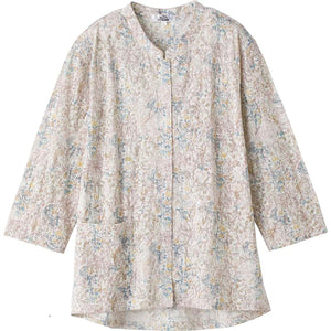 7分袖前開きTシャツ カラシ S/M~L/LL/3L