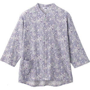 7分袖ロングファスナーTシャツ ブルー M~L/LL/3L