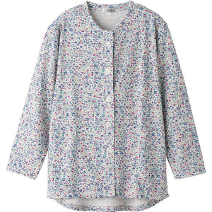 カットマグネット釦カーディガン(指先ストレッチ) ネイビー M~L