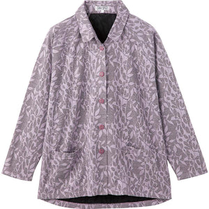 カット衿付マグネット釦カーディガン(指先ストレッチ) ローズ M~L