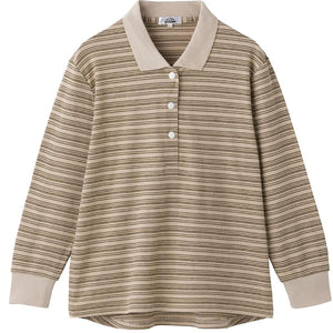 スナップ釦ポロシャツ ベージュ M~L/LL/3L