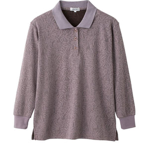 ジャカードポロシャツ グレーパープル M~L