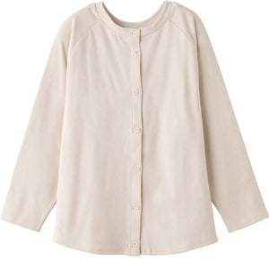 斜め釦ホールまえむきカーディガン ベージュ M/L